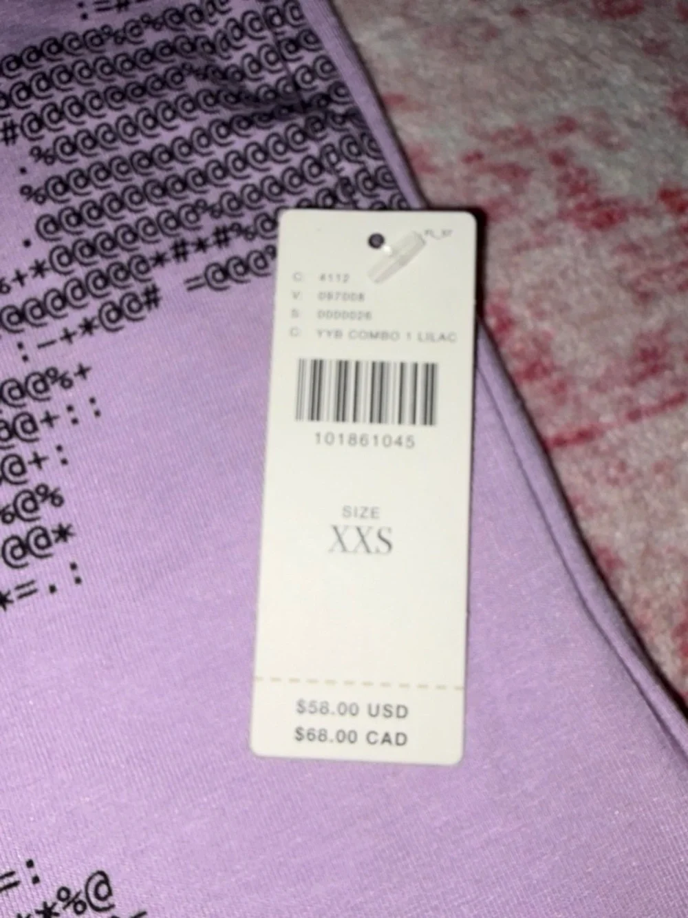 Anthropologie Lavender Short Sleeve Tee with Black Floral Dot Graphic